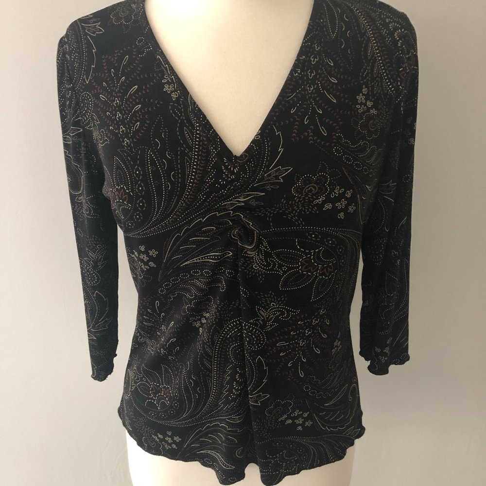 Black Patterned Blouse - Picture 2 of 7